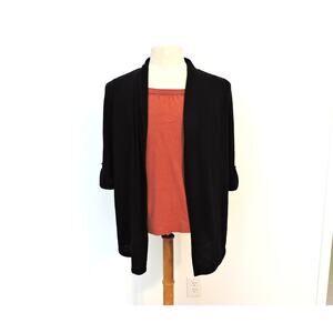 Mesmerized Orange Shirt with Attached Black Cardigan Size M